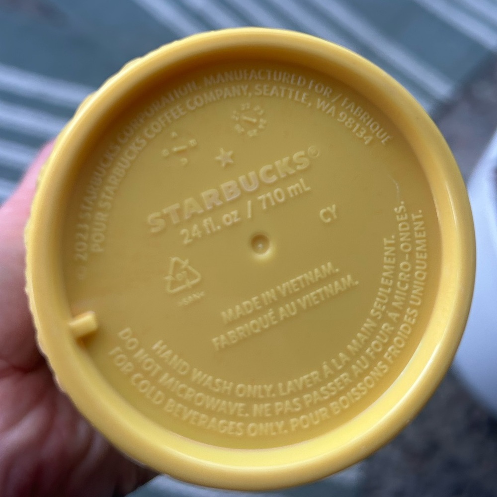 ☀️Starbucks Iridescent Pineapple Yellow 24oz Cold Drink Tumbler - Picture 3 of 3